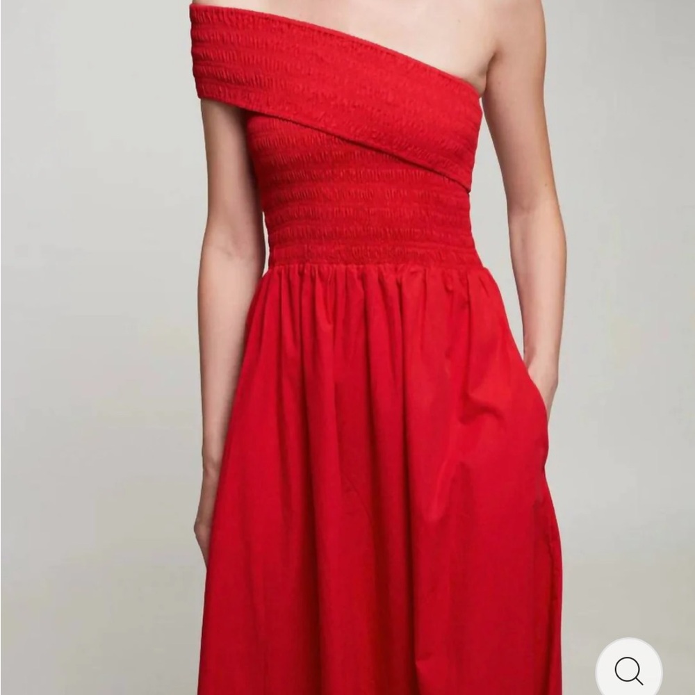 One Shoulder Shirred Maxi Dress in Le Rêve